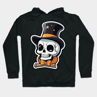 Cool Halloween Gentelman Skeleton with Hat and Bow-Tie Hoodie